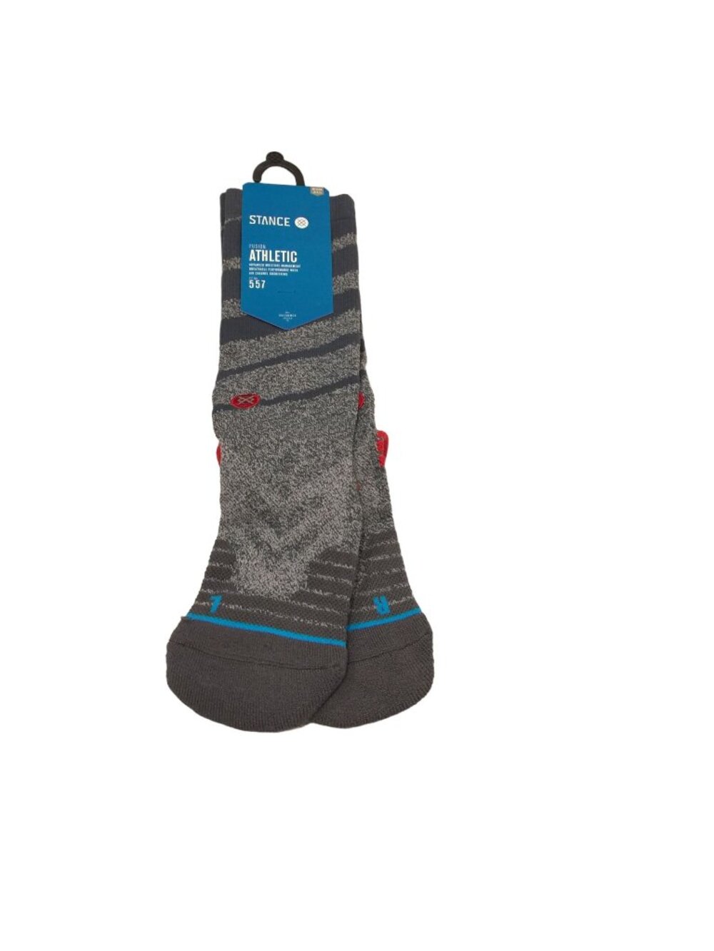 Stance Fusion Athletic SLASH Men's Medium 6-8.5 Crew Socks Gray Black
